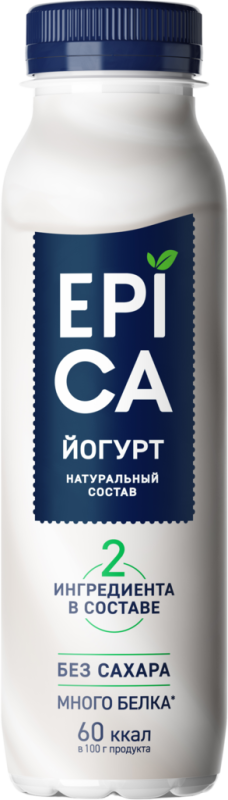 Йогурт питьевой EPICA Натуральный 2,9%, без змж, 260г Йогурт питьевой EPICA Натуральный 2,9%, без змж, 260г
