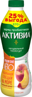 Биойогурт питьевой АКТИВИА с персиком 2,1%, без змж, 870г
