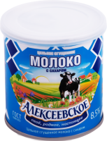 Молоко сгущенное АЛЕКСЕЕВСКОЕ цельное с сахаром 8,5%, без змж ГОСТ, 360г
