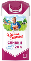 Сливки стерилизованные ДОМИК В ДЕРЕВНЕ 20%, без змж, 480г