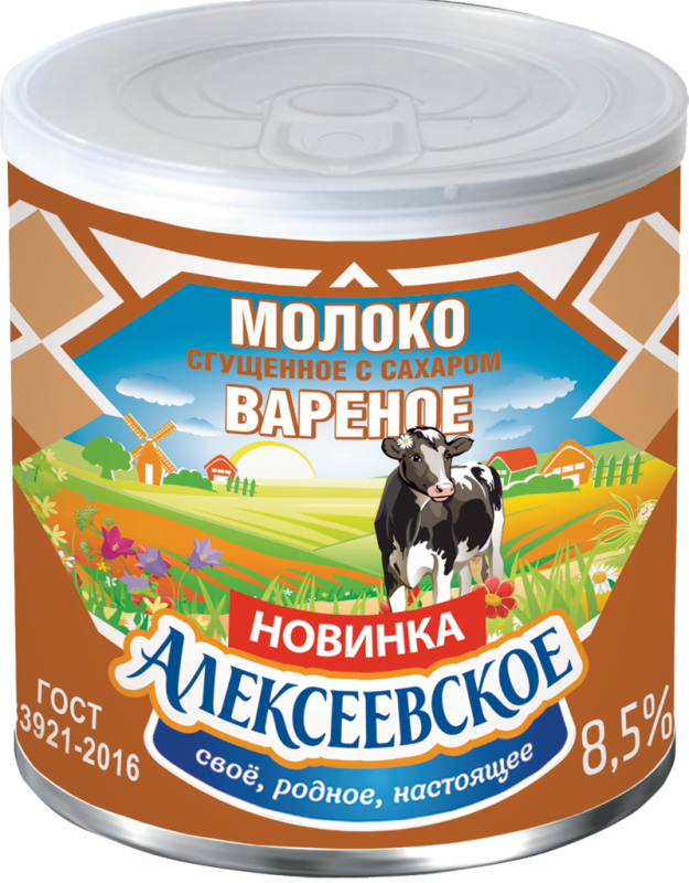 Молоко сгущенное АЛЕКСЕЕВСКОЕ Вареное 8,5%, без змж ГОСТ, 360г Молоко сгущенное АЛЕКСЕЕВСКОЕ Вареное 8,5%, без змж ГОСТ, 360г