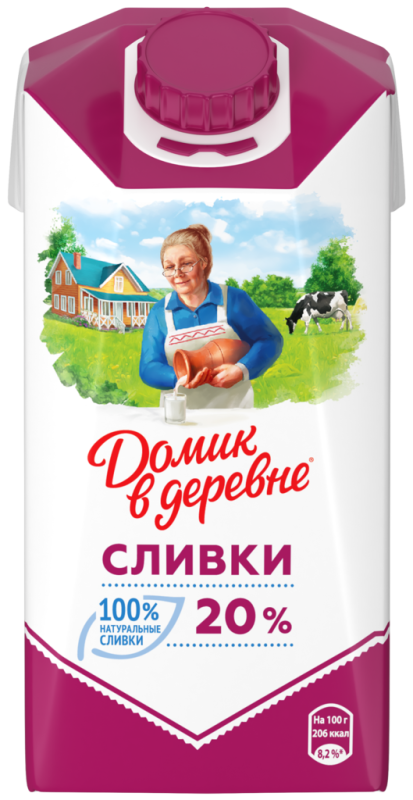 Сливки стерилизованные ДОМИК В ДЕРЕВНЕ 20%, без змж, 480г Сливки стерилизованные ДОМИК В ДЕРЕВНЕ 20%, без змж, 480г