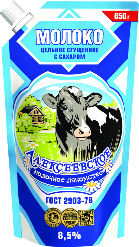 Молоко сгущенное АЛЕКСЕЕВСКОЕ цельное с сахаром 8,5%, без змж ГОСТ, 650г Молоко сгущенное АЛЕКСЕЕВСКОЕ цельное с сахаром 8,5%, без змж ГОСТ, 650г