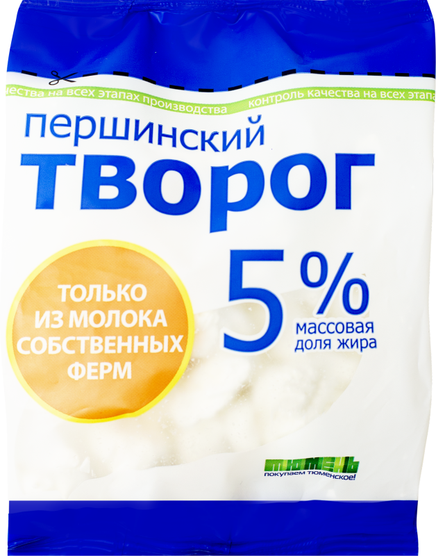 Творог ТЮМЕНЬМОЛОКО Першинский 5%, без змж, 450г Творог ТЮМЕНЬМОЛОКО Першинский 5%, без змж, 450г