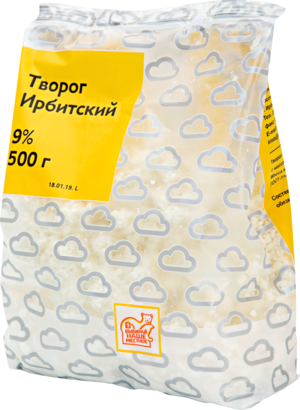 Творог ИРБИТСКОЕ Ирбитский 9%, без змж, 500г Творог ИРБИТСКОЕ Ирбитский 9%, без змж, 500г