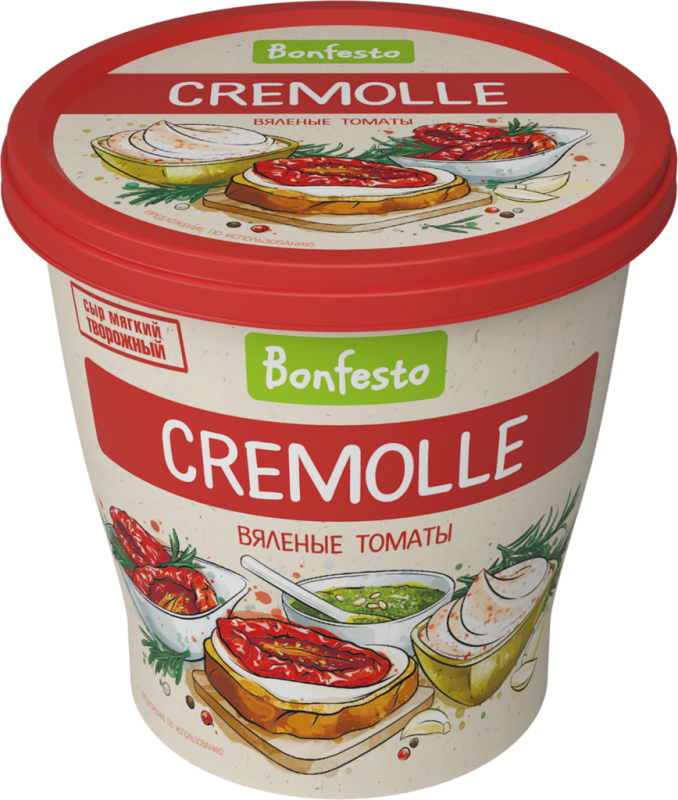 Сыр творожный мягкий BONFESTO Cremolle Вяленые томаты 65%, без змж, 125г Сыр творожный мягкий BONFESTO Cremolle Вяленые томаты 65%, без змж, 125г