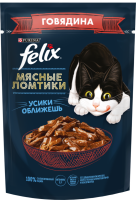Корм консервированный для взрослых кошек FELIX Мясные ломтики с говядиной, 75г