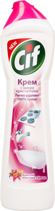 Крем для чистки CIF Розовая свежесть Душистый иланг-иланг и фрезия, 500мл