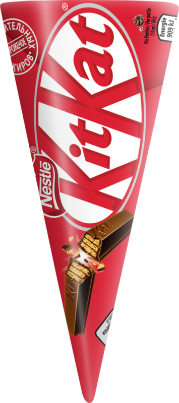 Мороженое KITKAT без змж, вафельный рожок, 120мл