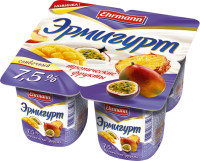 Продукт йогуртный EHRMANN Эрмигурт Экстра Сливочный с тропическими фруктами 7,5%, без змж, 100г