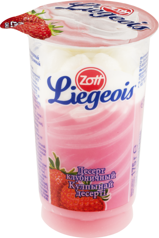 Десерт молочный ZOTT Liegeois Клубничный со сливочным муссом 2,4%, без змж, 175г Десерт молочный ZOTT Liegeois Клубничный со сливочным муссом 2,4%, без змж, 175г