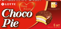 Печенье LOTTE Choco Pie бисквитное в шоколадной глазури, 6х28г