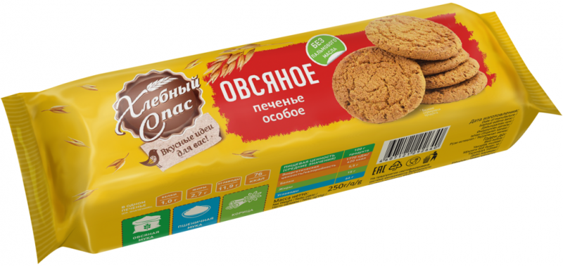 Печенье ХЛЕБНЫЙ СПАС овсяное Особое, 250г