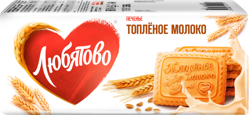 Печенье сахарное ЛЮБЯТОВО Топленое молоко, 356г