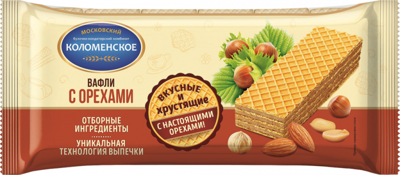 Вафли КОЛОМЕНСКОЕ с орехами, 200г