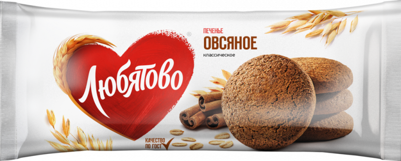Печенье овсяное ЛЮБЯТОВО Классическое традиционное, 200г Печенье овсяное ЛЮБЯТОВО Классическое традиционное, 200г