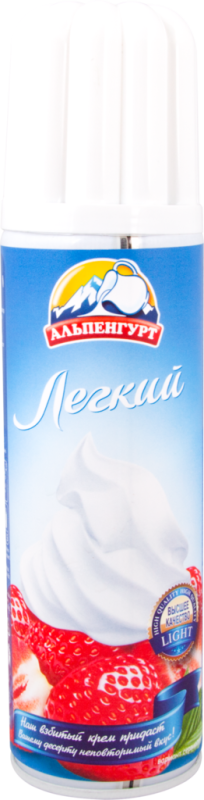 Крем взбитый АЛЬПЕНГУРТ Легкий Сливочный с ароматом ванили 18%, без змж, 250г Крем взбитый АЛЬПЕНГУРТ Легкий Сливочный с ароматом ванили 18%, без змж, 250г