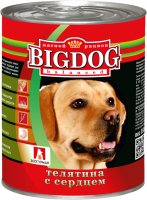 Корм консервированный для собак ЗООГУРМАН Big Dog Телятина с сердцем, 850г
