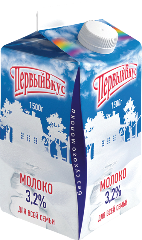 Молоко пастеризованное ПЕРВЫЙ ВКУС 3,2%, без змж, 1500г Молоко пастеризованное ПЕРВЫЙ ВКУС 3,2%, без змж, 1500г