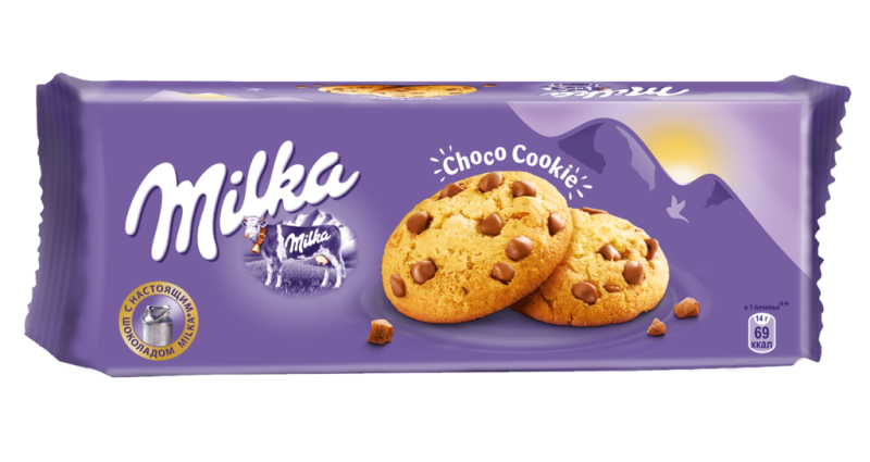 Печенье MILKA Choco Cookie с кусочками шоколада, 168г