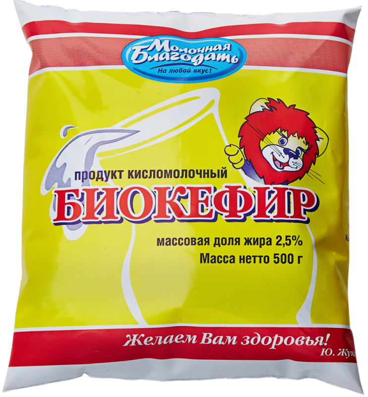 Биокефир МОЛОЧНАЯ БЛАГОДАТЬ 2,5%, без змж, 500г Биокефир МОЛОЧНАЯ БЛАГОДАТЬ 2,5%, без змж, 500г