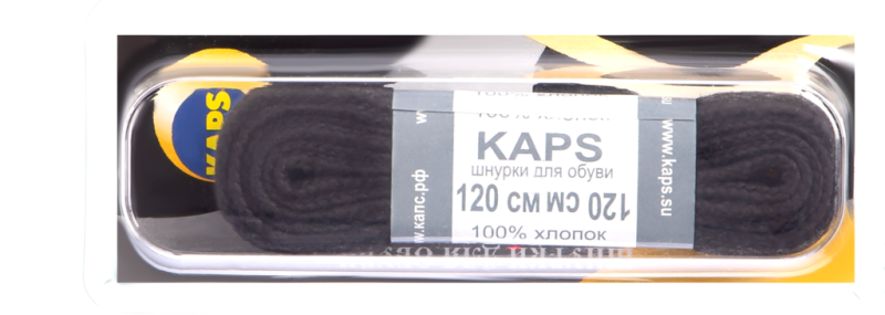 Шнурки плоские KAPS черные, 120см Шнурки плоские KAPS черные, 120см