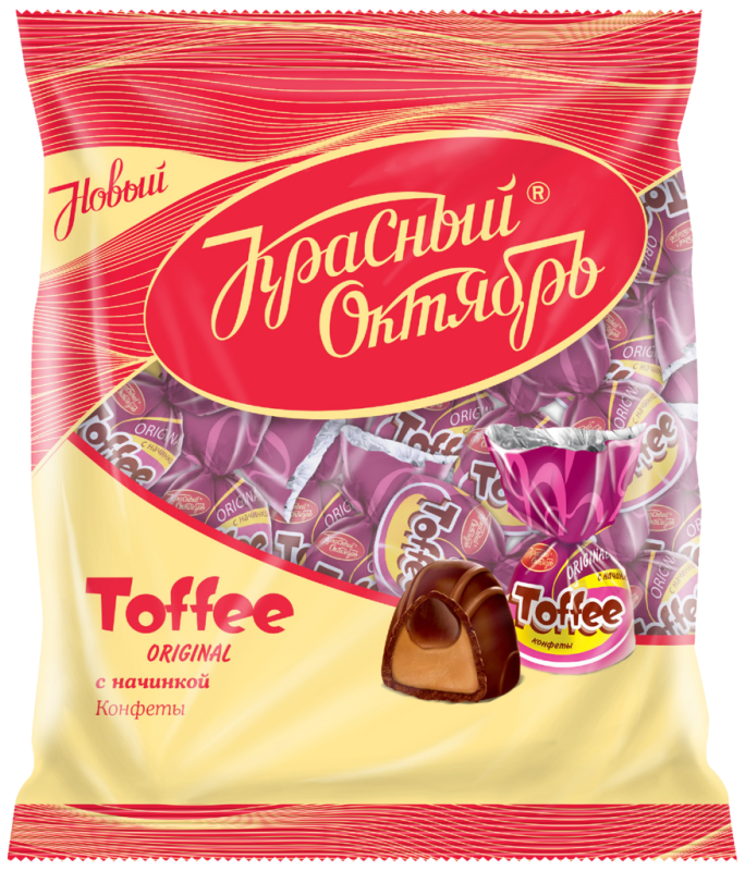 Конфеты КРАСНЫЙ ОКТЯБРЬ Toffee Original с начинкой, 250г Конфеты КРАСНЫЙ ОКТЯБРЬ Toffee Original с начинкой, 250г