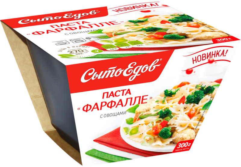 Паста СЫТОЕДОВ Фарфалле с овощами, 300г Паста СЫТОЕДОВ Фарфалле с овощами, 300г