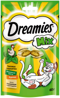 Лакомство для кошек DREAMIES Подушечки с мятой и курицей, 60г