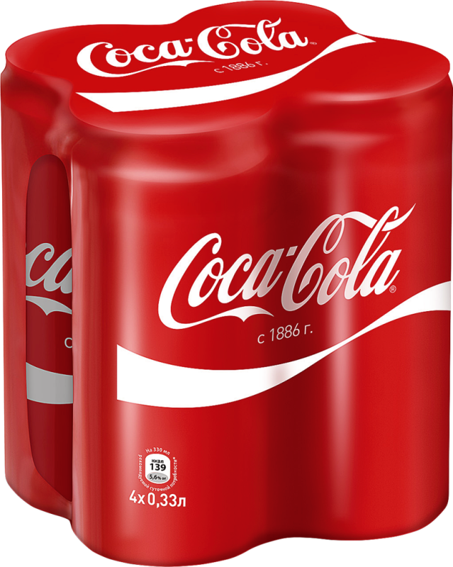 Напиток COCA-COLA сильногазированный, 4x0.33л Напиток COCA-COLA сильногазированный, 4x0.33л