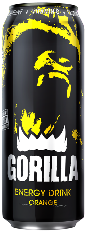 Напиток энергетический GORILLA Orange с соком апельсина тонизирующий без консервантов сильногазированный, 0.45л Напиток энергетический GORILLA Orange с соком апельсина тонизирующий без консервантов сильногазированный, 0.45л