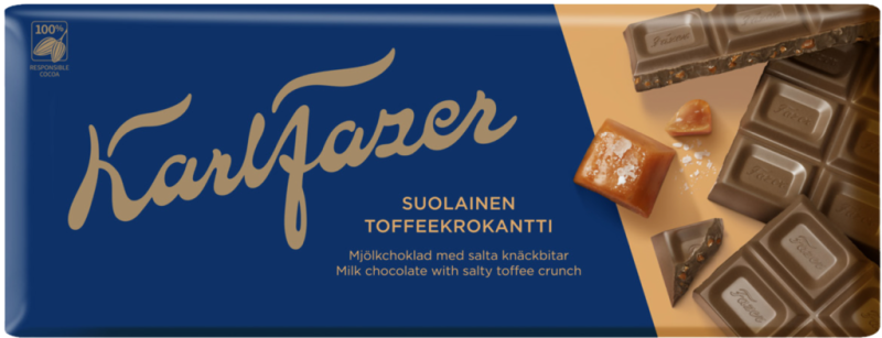 Шоколад молочный FAZER Karl Fazer с крошкой из соленой мягкой карамели, 200 г Шоколад молочный FAZER Karl Fazer с крошкой из соленой мягкой карамели, 200 г