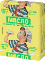 Масло сладкосливочное СТМК НАДЕЖДА Крестьянское 72,5%, без змж, 180г