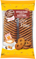Печенье сдобное ХЛЕБНЫЙ СПАС Coffee Time крендельки со вкусом капучино и тростниковым сахаром, 320г