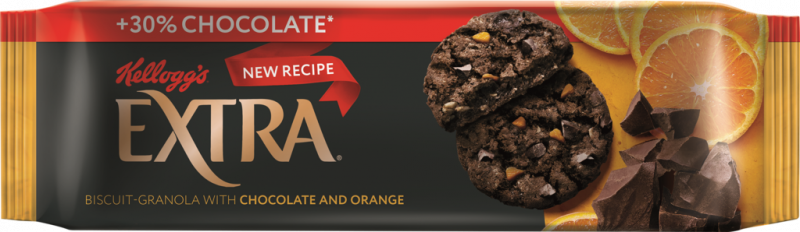 Печенье KELLOGGS Extra Гранола с шоколадом и апельсином сдобное, 150г Печенье KELLOGGS Extra Гранола с шоколадом и апельсином сдобное, 150г