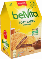Печенье BELVITA Утреннее Soft Bakes с цельнозерновыми злаками и начинкой с какао, 250г
