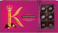 Конфеты КОРКУНОВ Ассорти из темного и молочного шоколада, 192г