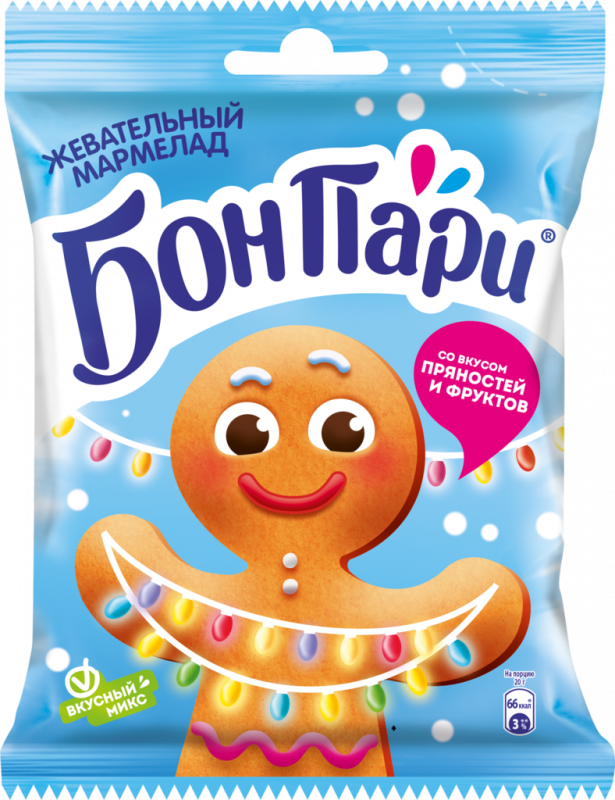 Жевательный мармелад БОН ПАРИ со вкусом пряностей и фруктов, 100г Жевательный мармелад БОН ПАРИ со вкусом пряностей и фруктов, 100г
