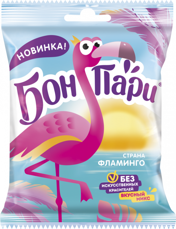 Мармелад жевательный БОН ПАРИ Фламинго со вкусом фруктов, 100г Мармелад жевательный БОН ПАРИ Фламинго со вкусом фруктов, 100г