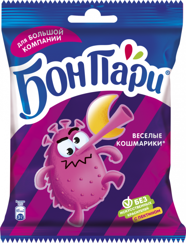 Мармелад жевательный БОН ПАРИ Веселые Кошмарики со вкусом фруктов, 120г Мармелад жевательный БОН ПАРИ Веселые Кошмарики со вкусом фруктов, 120г