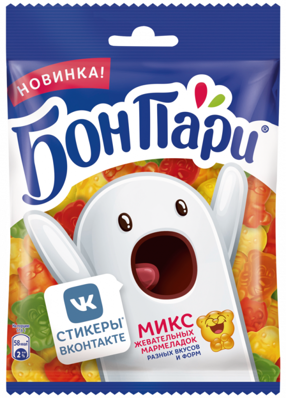 Мармелад жевательный БОН ПАРИ Стикеры, 75г Мармелад жевательный БОН ПАРИ Стикеры, 75г