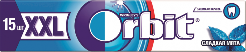 Жевательная резинка ORBIT Сладкая мята XXL, 20,4г Жевательная резинка ORBIT Сладкая мята XXL, 20,4г