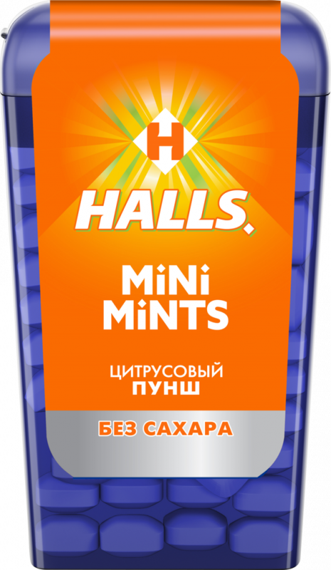 Конфеты HALLS Mini Mints Цитрусовый пунш, 12,5г Конфеты HALLS Mini Mints Цитрусовый пунш, 12,5г