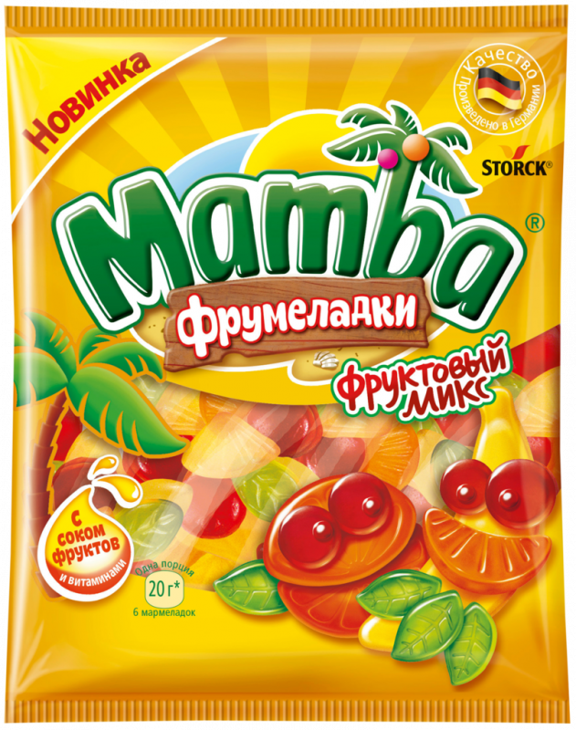 Мармелад жевательный MAMBA Фрумеладки Фруктовый микс, 72г Мармелад жевательный MAMBA Фрумеладки Фруктовый микс, 72г