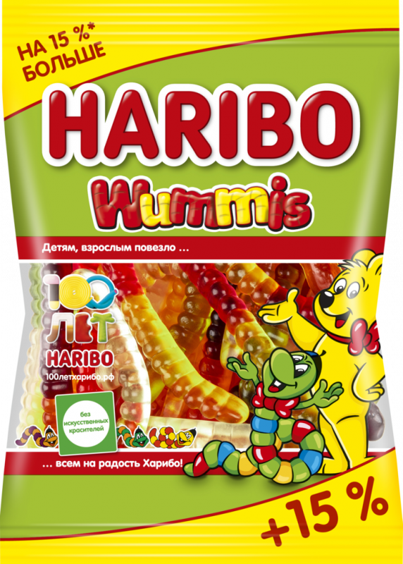 Мармелад жевательный HARIBO Червячки Wummis, 80г Мармелад жевательный HARIBO Червячки Wummis, 80г