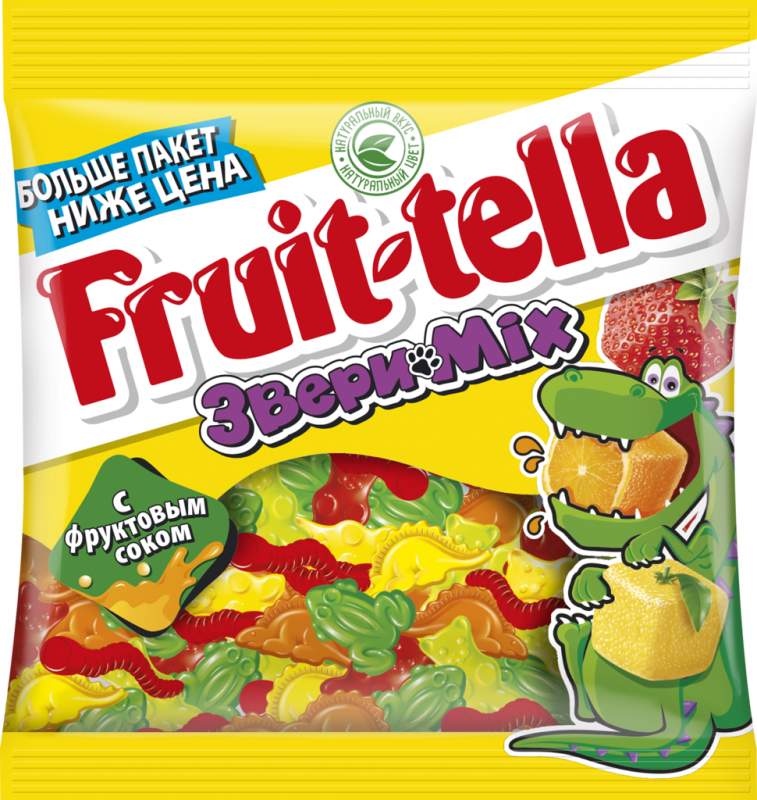 Мармелад жевательный FRUIT-TELLA Звери mix, 150г