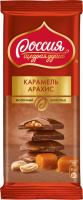 Шоколад молочный РОССИЯ ЩЕДРАЯ ДУША с карамелью и арахисом, 82г