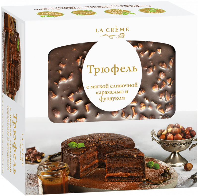 Торт ЛА КРЕМ Трюфель со сливочной карамелью и фундуком, 650г