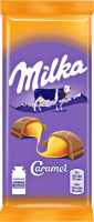 Шоколад молочный MILKA с карамельной начинкой, 90г