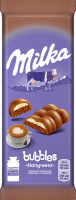Шоколад молочный MILKA Bubbles пористый с начинкой со вкусом капучино, 92г